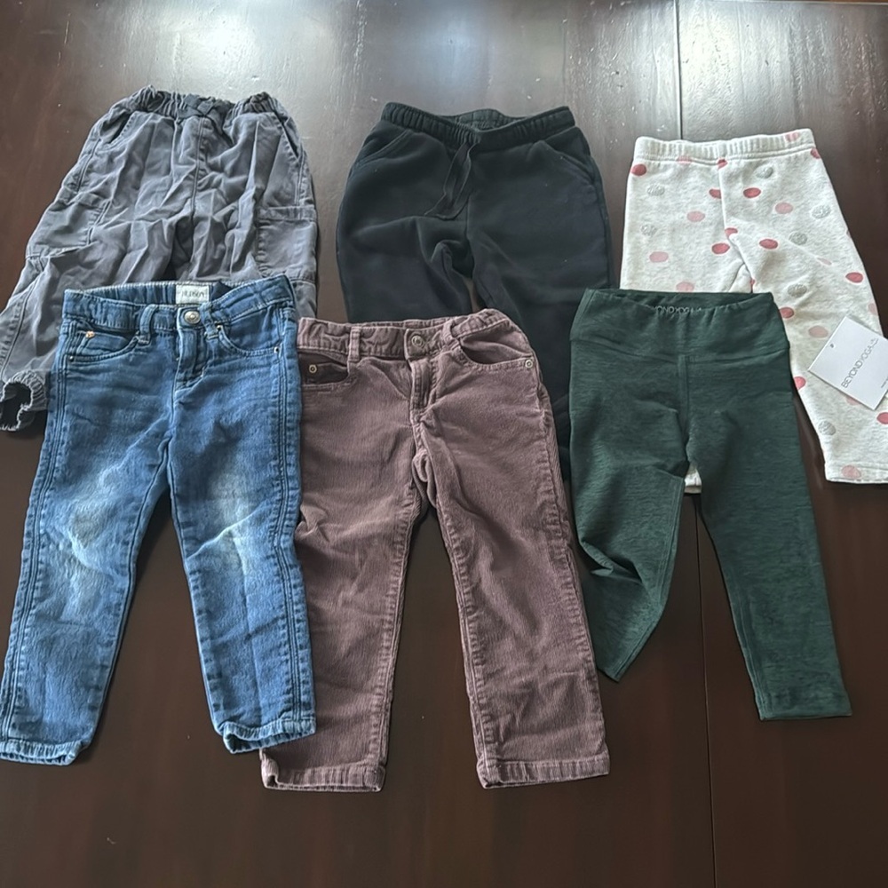 Toddler Girl Six Pants Bundle  | 2T    (Hudson, Beyond Yoga, Carters and More)